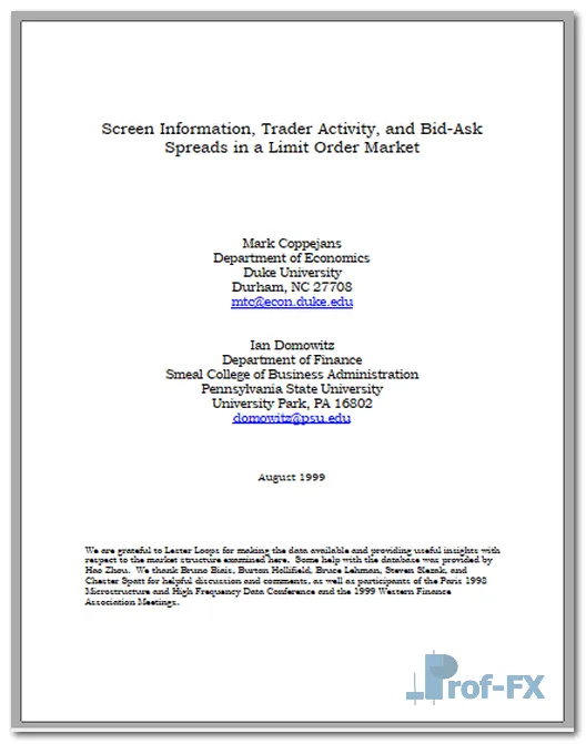 Bid Ask Spreads pdf